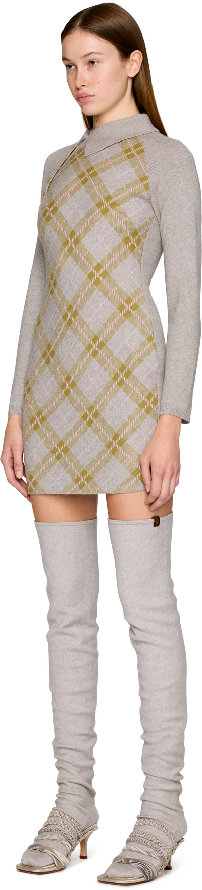 Isa Boulder Tartan Asymmetric Mini Dress