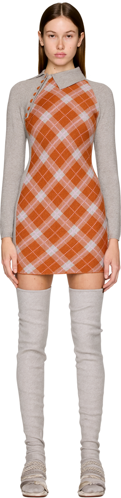 Isa Boulder Tartan Asymmetric Mini Dress