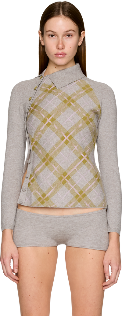 Isa Boulder Tartan Asymmetric Long Sleeve Top
