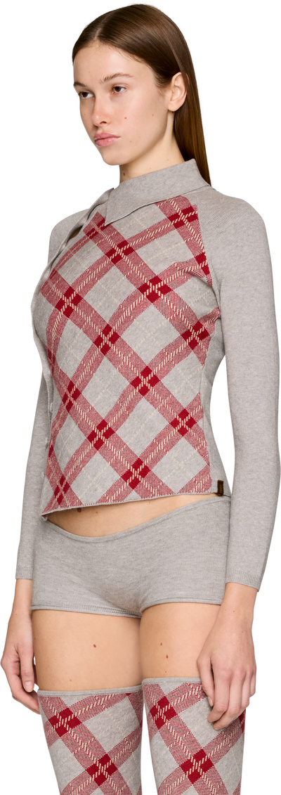 Isa Boulder Tartan Asymmetric Long Sleeve Top