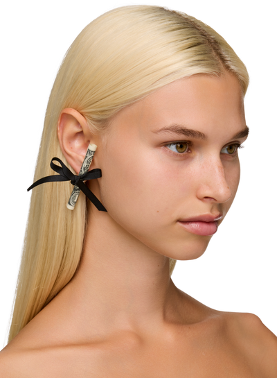 D'Heygere Bow Holder Stud Single Earring