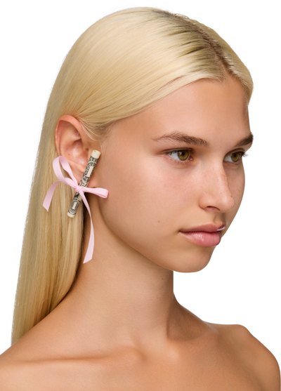 D'Heygere Bow Holder Stud Single Earring