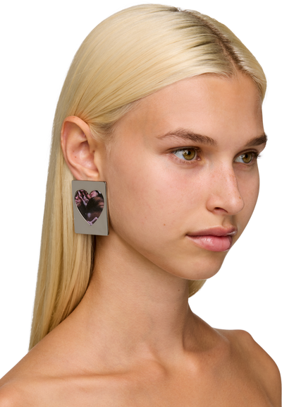 D'Heygere Heart Frame Single Earring